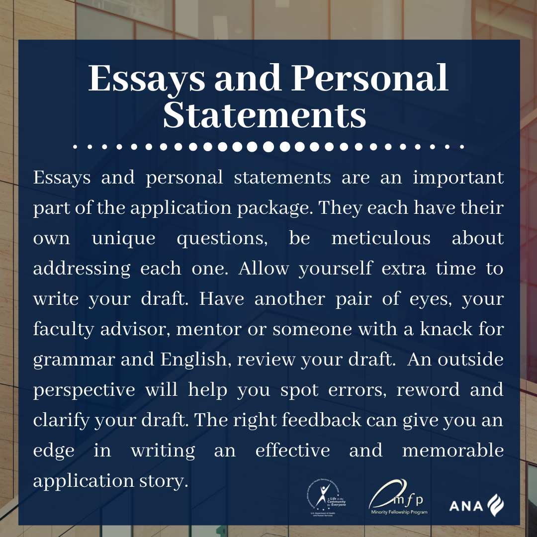 Essay and Personal Statements